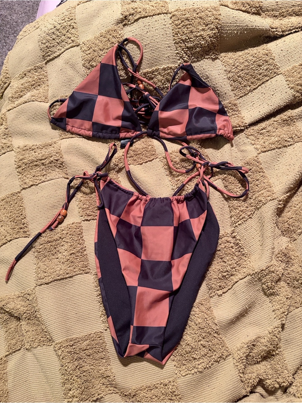 PrettyLittleThing Checkerboard Bikini Set
